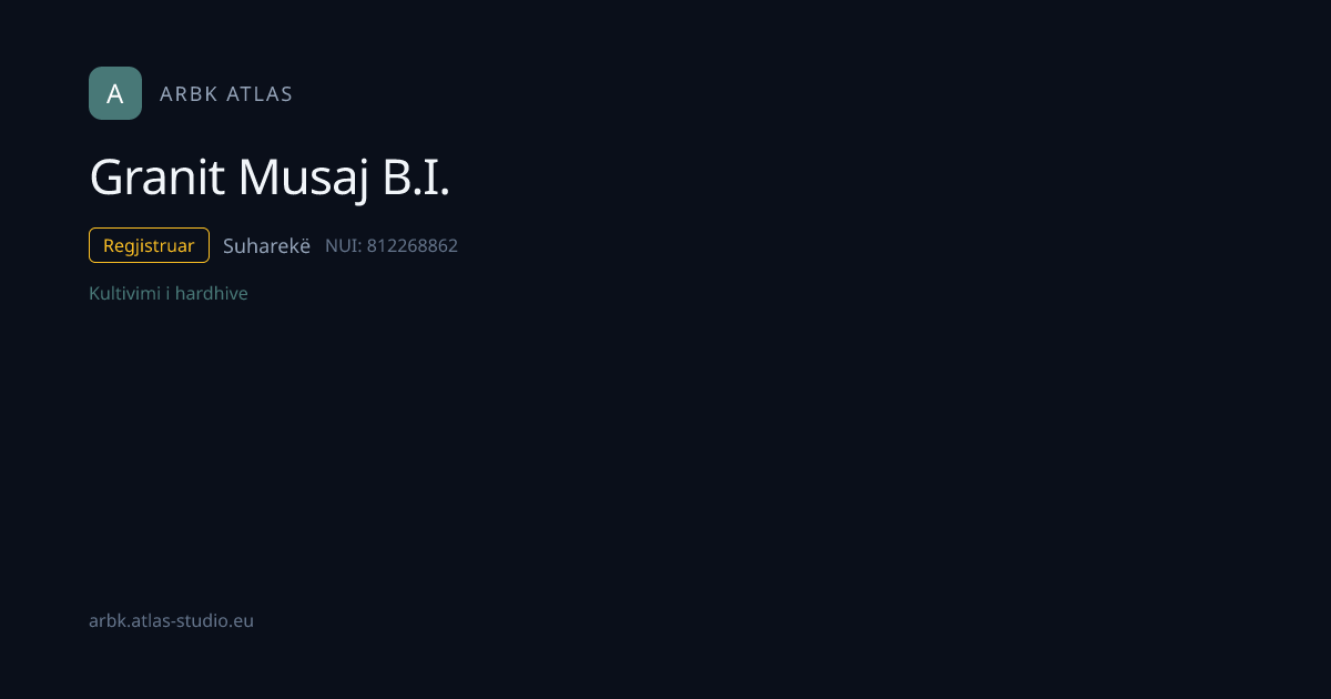 Granit Musaj B.I. | NUI 812268862 | Kosovo Business | ARBK Explorer
