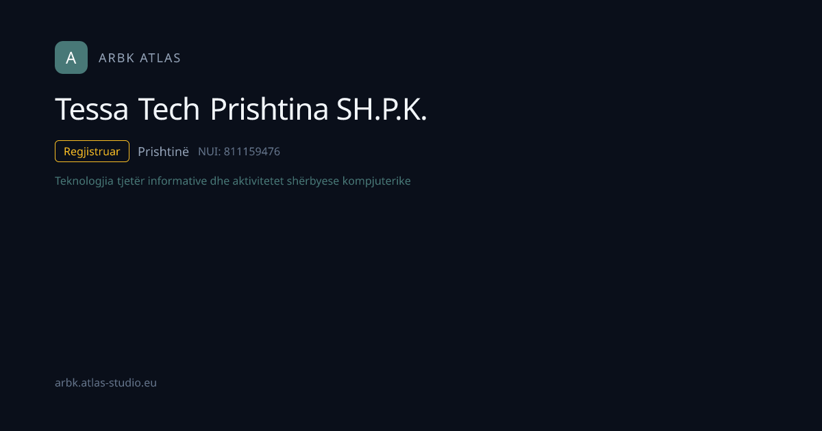 Infosoft Systems SH.P.K. | NUI 811159476 | Kosovo Business | ARBK Atlas